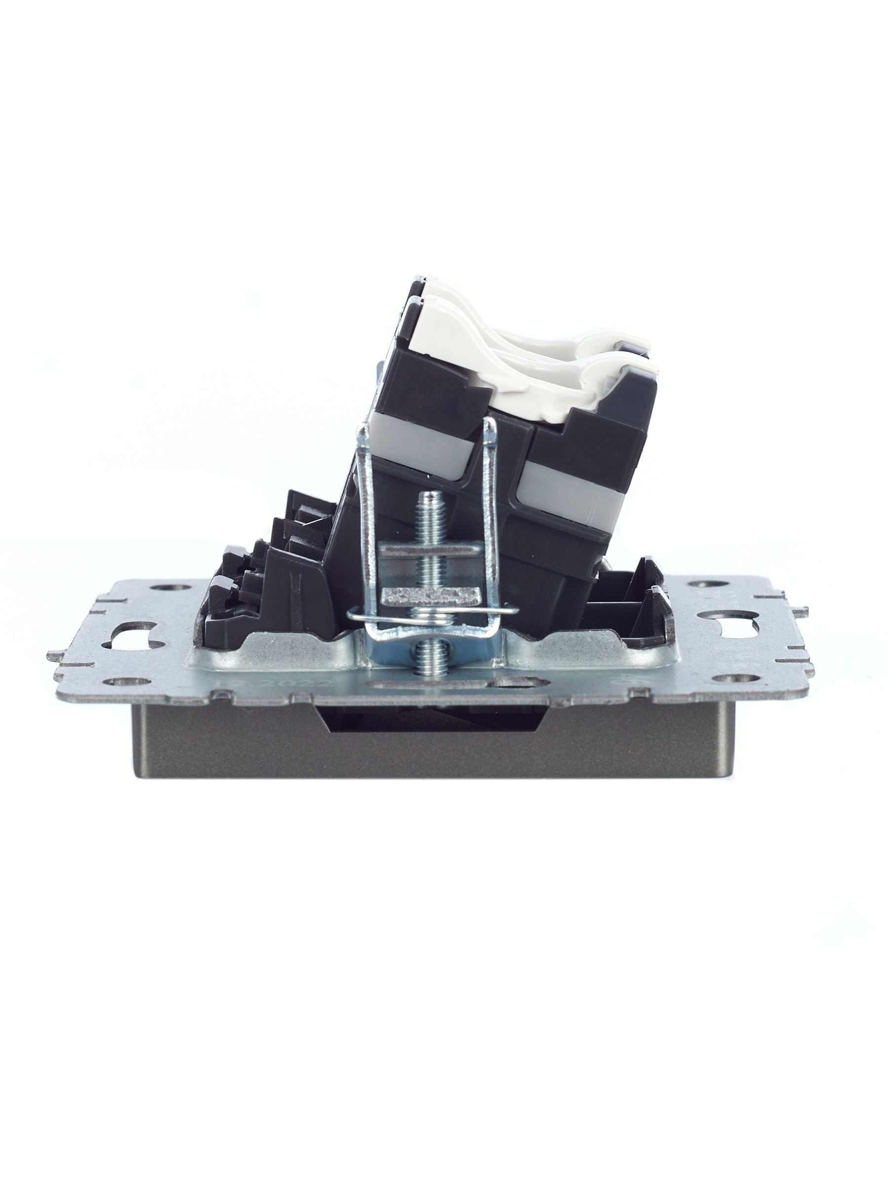 Розетка компьютерная двойная RJ45 BRITE кат.5E РК10-2-БрС скрытой установки сталь (BR-K20-1-K46)