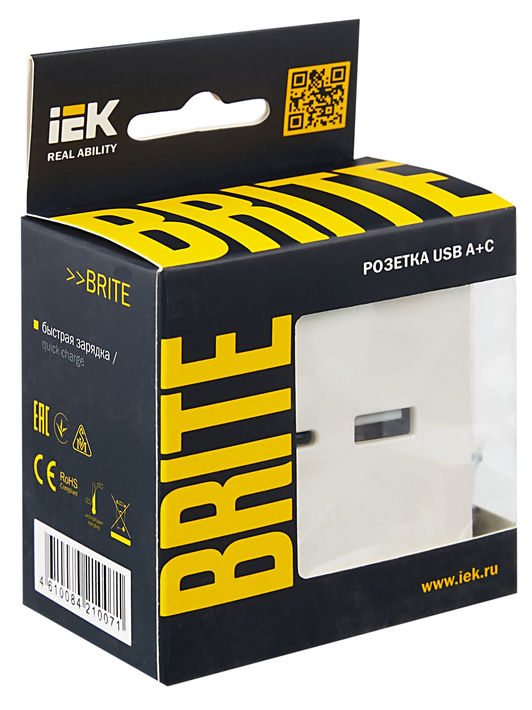Розетка USB BRITE A+C 18Вт РЮ11-1-БрЖ скрытой установки жемчуг (BR-U22-018-K36)