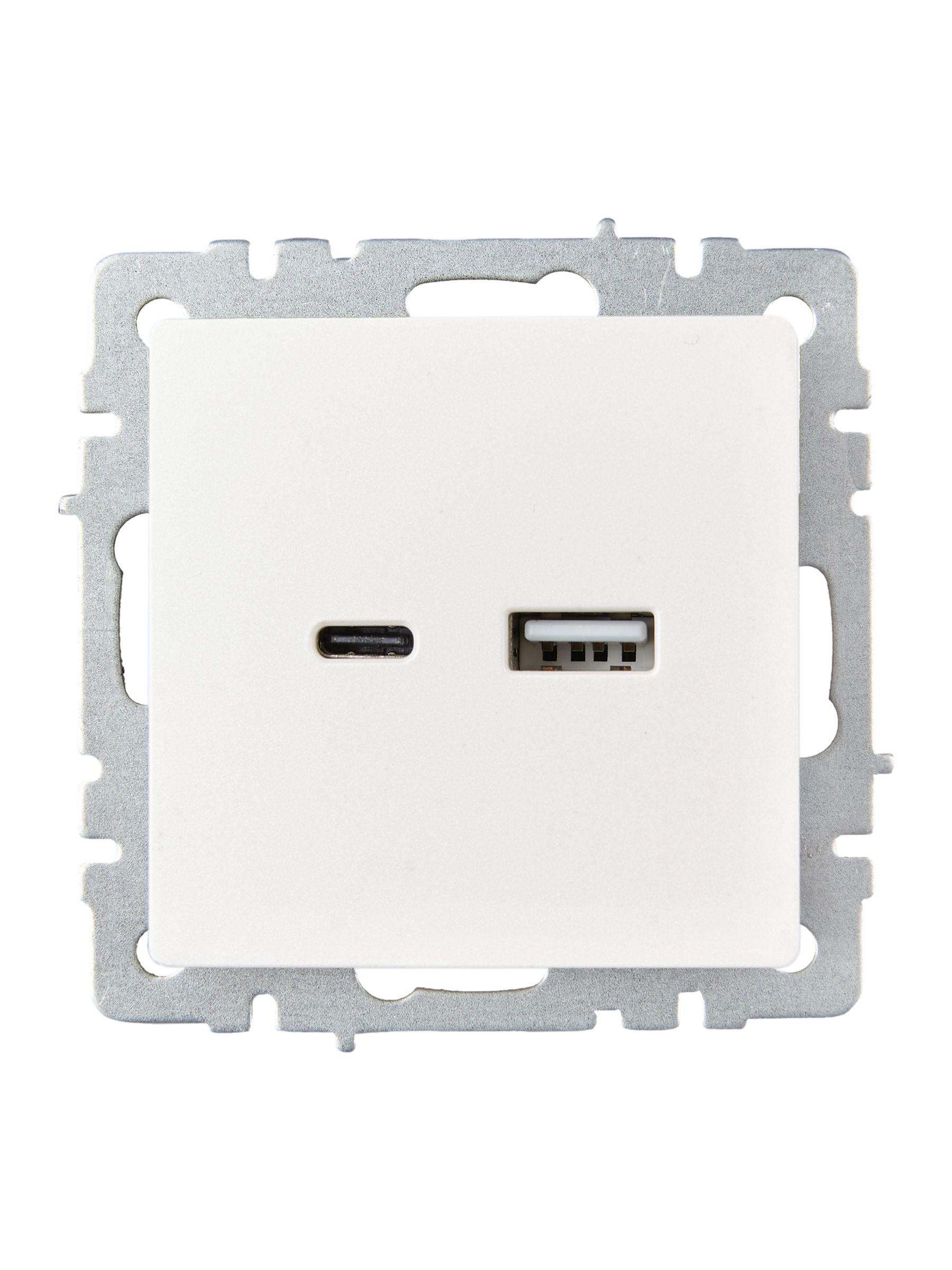 Розетка USB BRITE A+C 18Вт РЮ11-1-БрЖ скрытой установки жемчуг (BR-U22-018-K36)