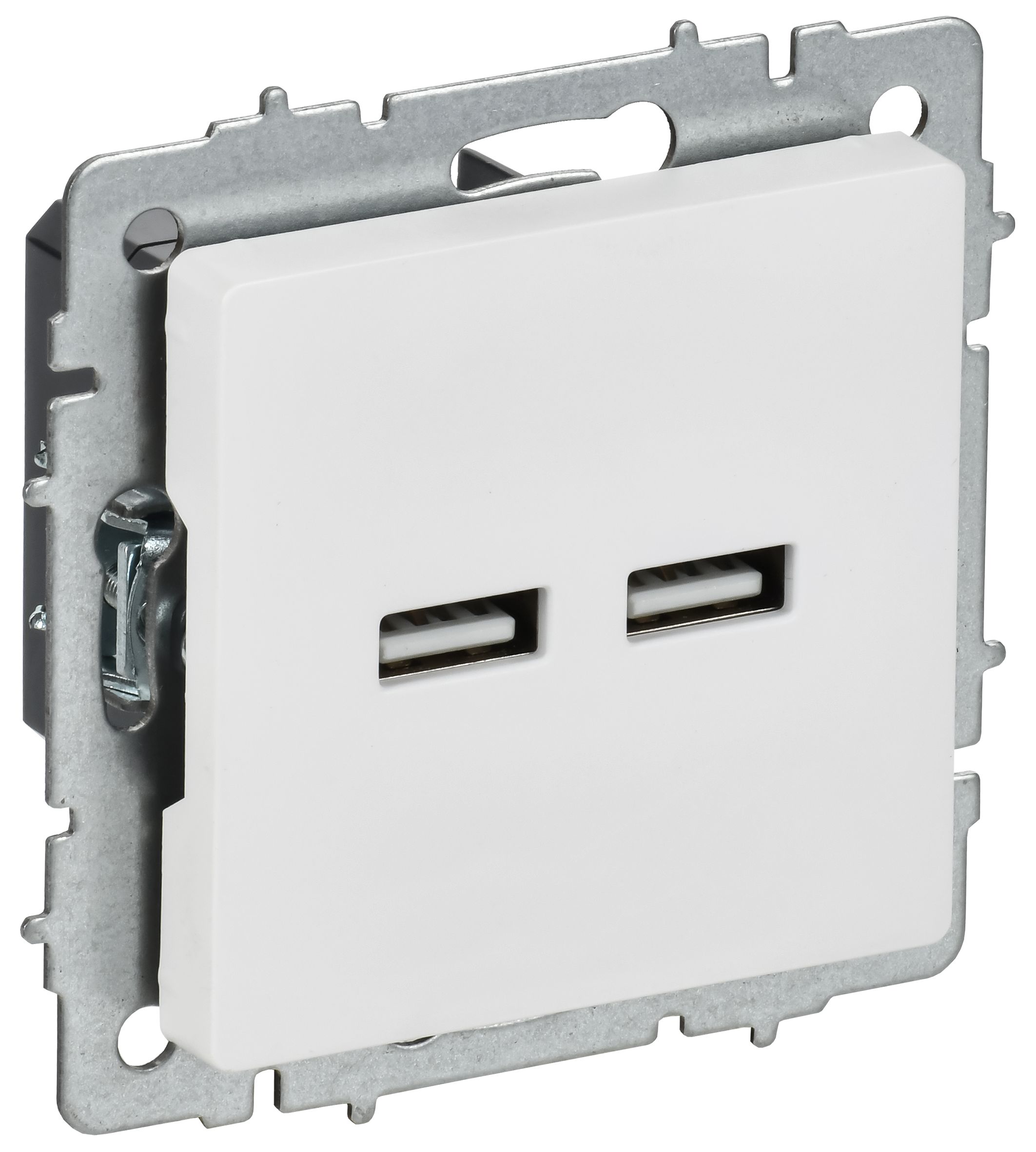 Розетка USB BRITE A+A 5В 3,1А РЮ10-1-БрАБ скрытой установки арктический белый (BR-U21-D31-K91)