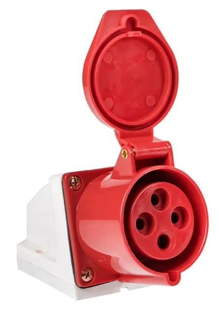 Розетка стационарная наружная 124 3Р+РЕ 32А 380В IP44 (ps-124-32-380)