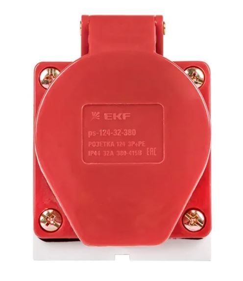 Розетка стационарная наружная 124 3Р+РЕ 32А 380В IP44 (ps-124-32-380)