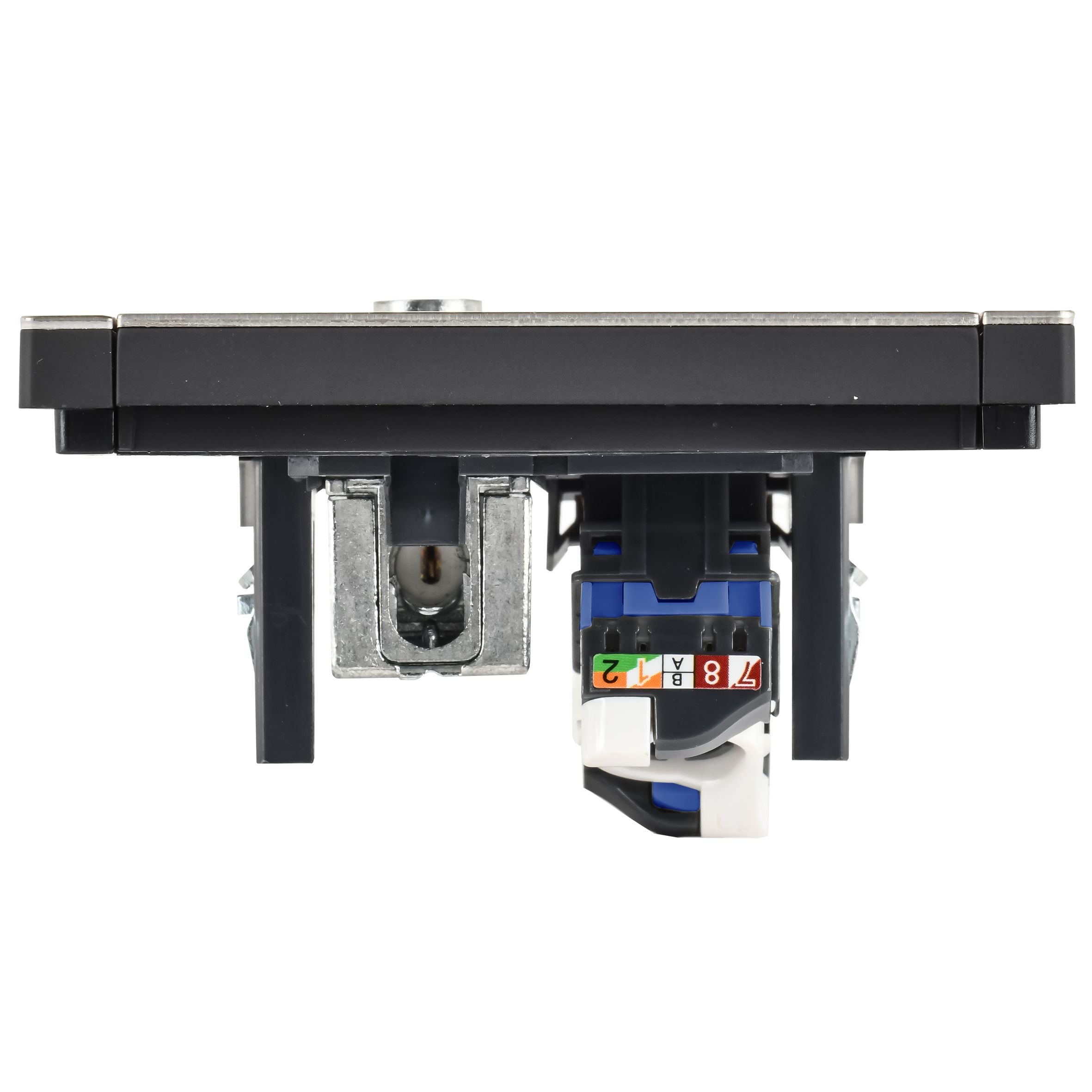 FORTE&PIANO Розетка двойная TV+RJ45 кат.6 FP637M скрытой установки металл шампань (FP-AK20-2-M-K37)