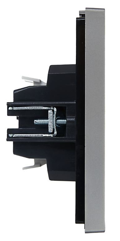 FORTE&PIANO Выключатель 2-клавишный FP505 скрытой установки 10А сталь (FP-V20-0-10-1-K46)
