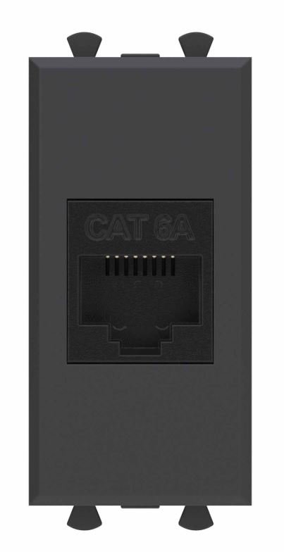 Розетка RJ-45 кат.6А 1 модуль Avanti черный матовый (4412671)