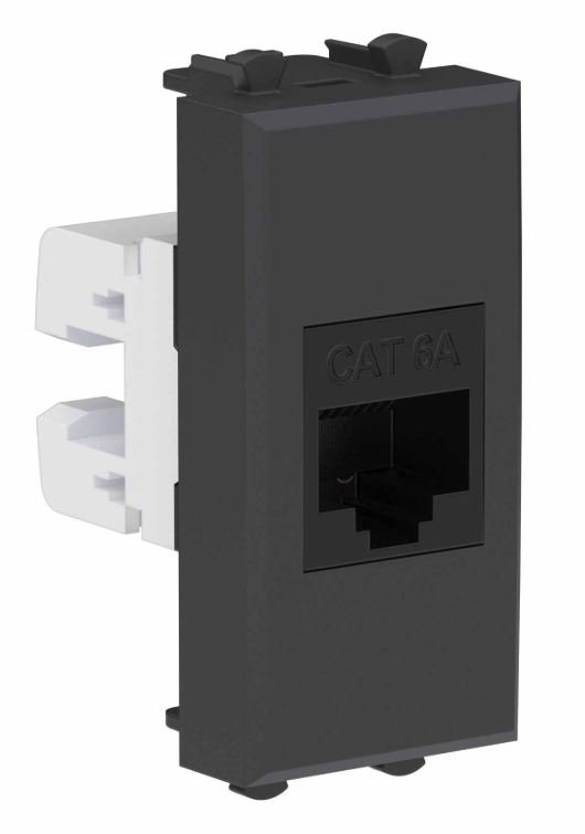 Розетка RJ-45 кат.6А 1 модуль Avanti черный матовый (4412671)