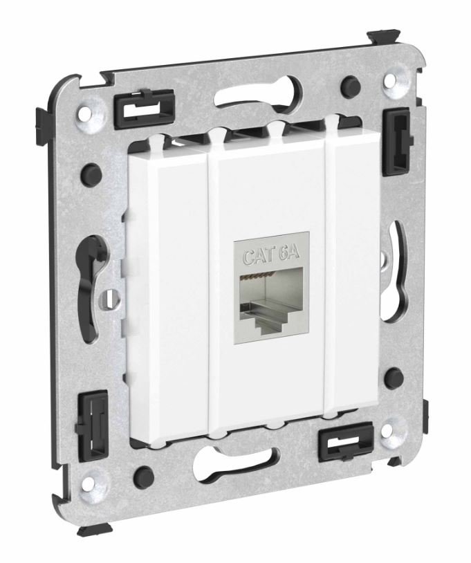 Розетка RJ-45 кат.6A одинарная экранированная Avanti белое облако (4400773)