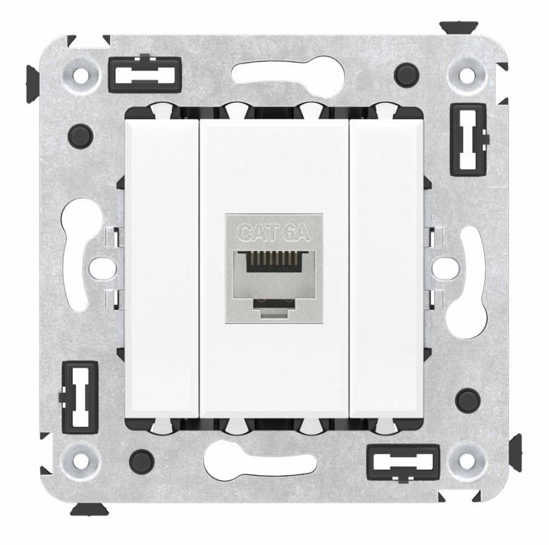 Розетка RJ-45 кат.6A одинарная экранированная Avanti белое облако (4400773)