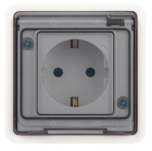 Розетка СУ Эксперт 11-2522-01 16А IP55 250В 2P+E белый ЭРА (Б0063281)