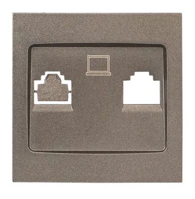 Валенсия Лицевая панель розетки RJ-45 1-местная графит (ESK01-L-035-60)