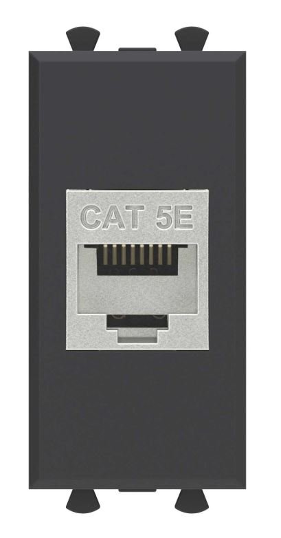 Розетка RJ-45 кат.5е экранированная 1 модуль Avanti черный матовый (4412761)