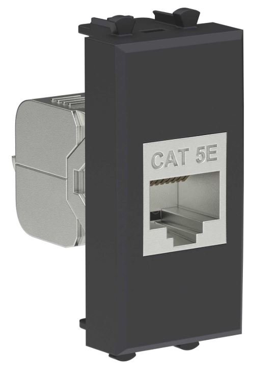 Розетка RJ-45 кат.5е экранированная 1 модуль Avanti черный матовый (4412761)