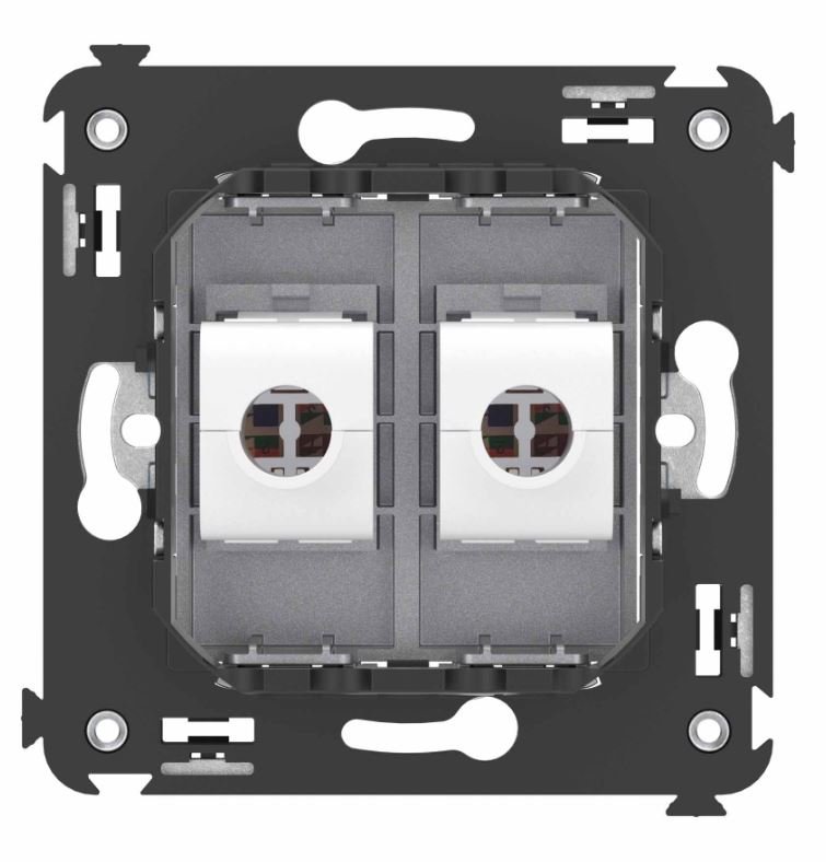 Розетка RJ-45 кат.6А двойная Avanti закаленная сталь (4404674)