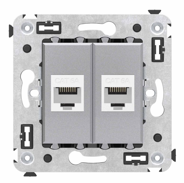 Розетка RJ-45 кат.6А двойная Avanti закаленная сталь (4404674)