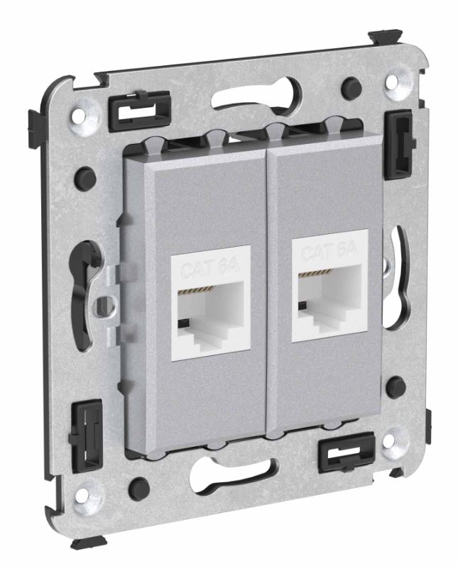 Розетка RJ-45 кат.6А двойная Avanti закаленная сталь (4404674)