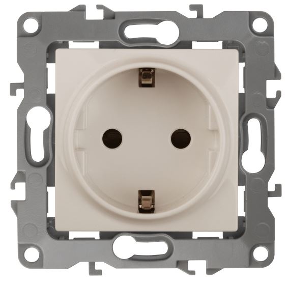 Розетка 12-2101-02 16A IP20 250В 2P+E серия 12 слоновая кость Schuko (Б0014676)