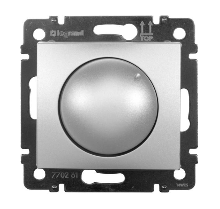 Valena светорегулятор поворотно-нажимной LED 400Вт, скрытой установки, алюминий (770261)
