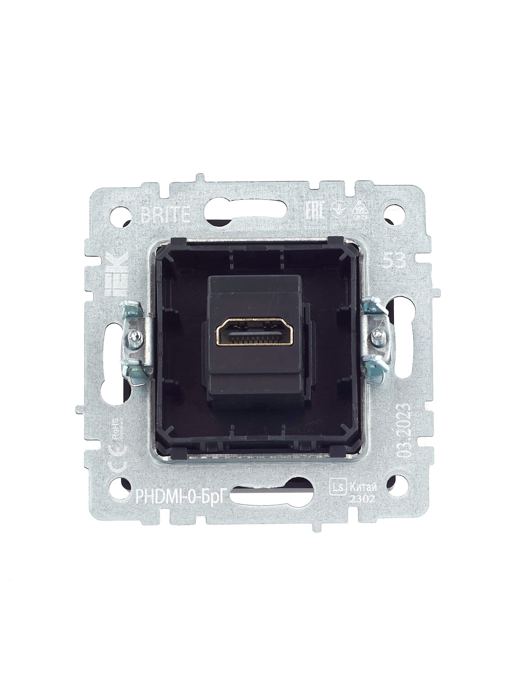 Розетка HDMI BRITE РHDMI-0-БрГ графит (BR-H10-K53)