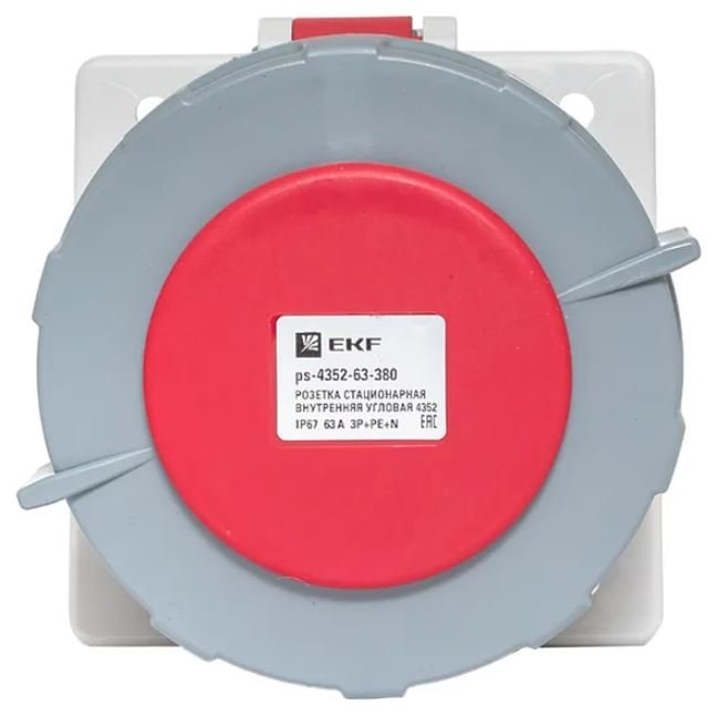 Розетка стационарная внутренняя 4252 3Р+РЕ+N 32А 380В IP67 PROxima (ps-4252-32-380)