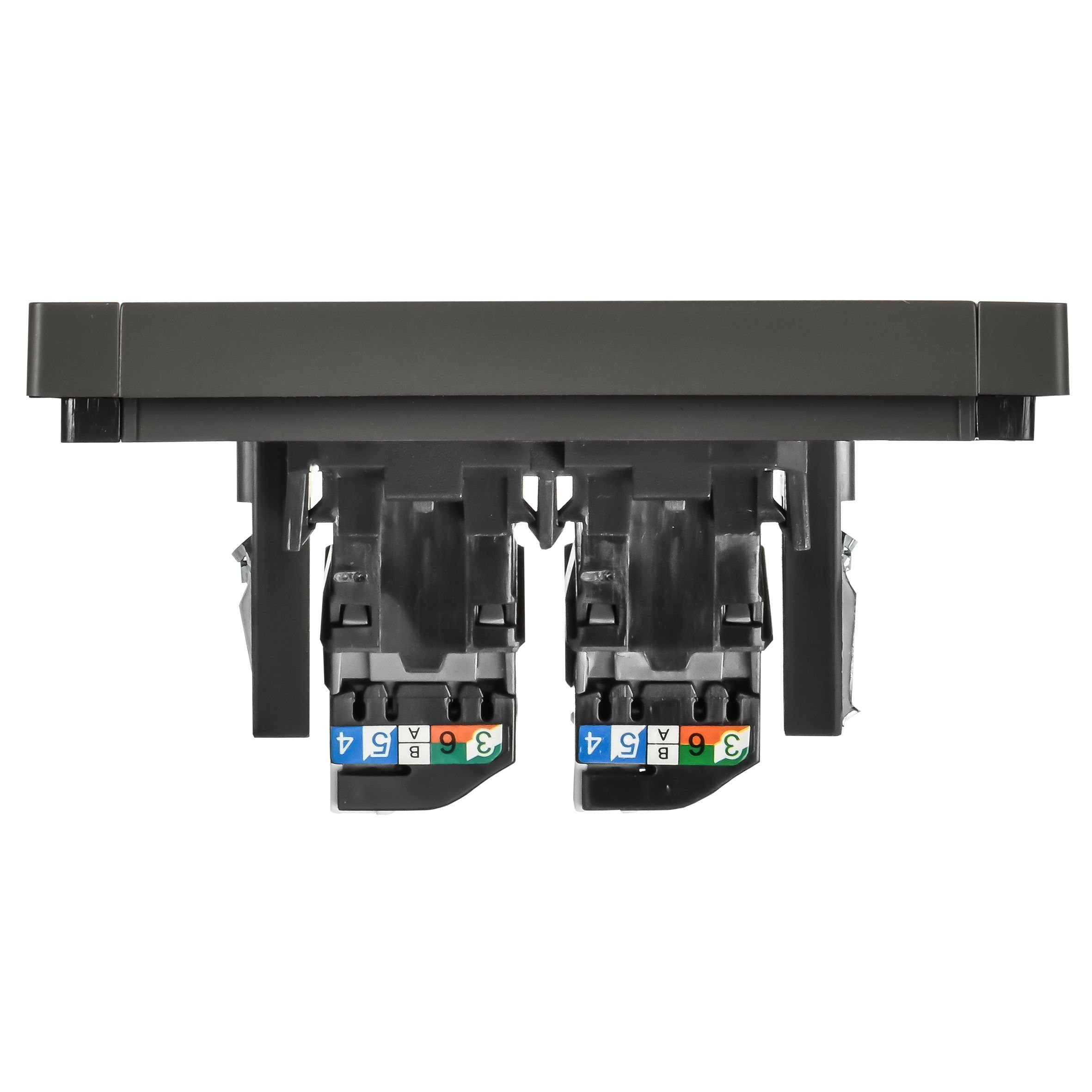 FORTE&PIANO Розетка компьютерная двойная RJ45 кат.5E FP333 скрытой установки серый (FP-K20-1-K03)