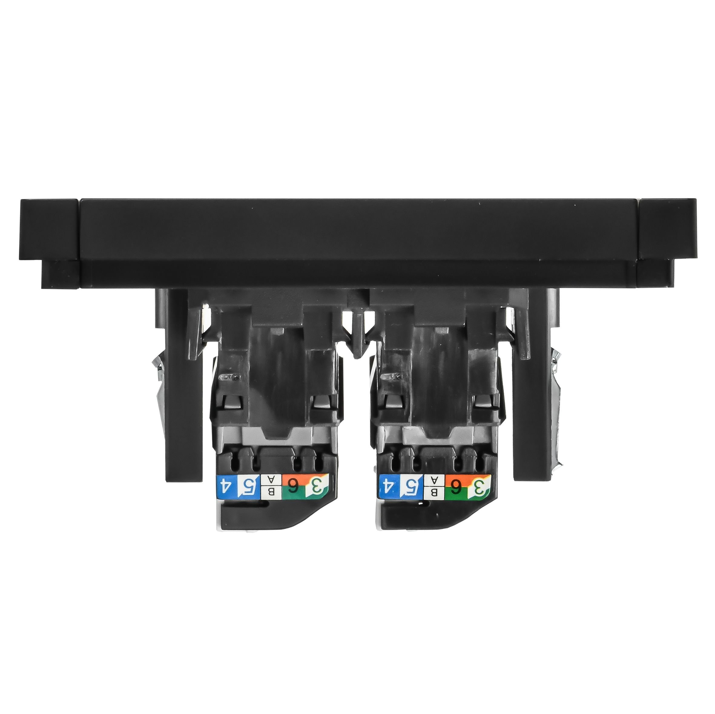 FORTE&PIANO Розетка компьютерная двойная RJ45 кат.5E FP133 скрытой установки черный (FP-K20-1-K02)