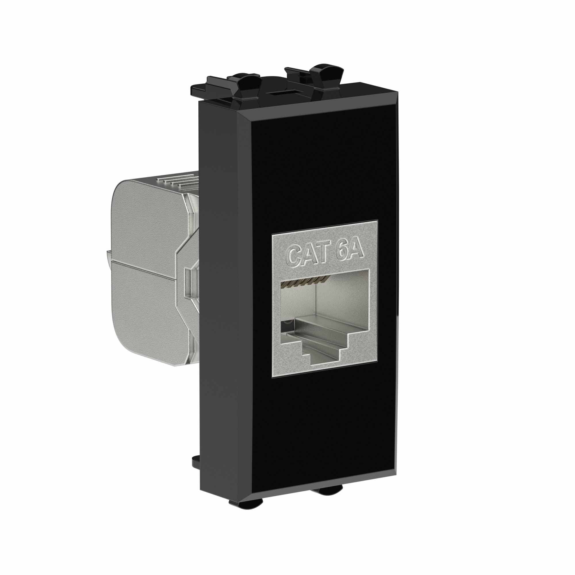 Розетка RJ-45 кат.6А экранированная, Avanti, черный квадрат, 1 модуль (4402771)