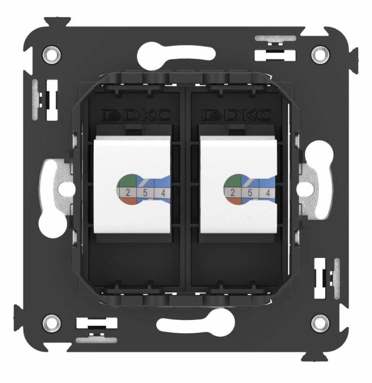 Розетка RJ-45 кат.6А двойная Avanti черный матовый (4412674)