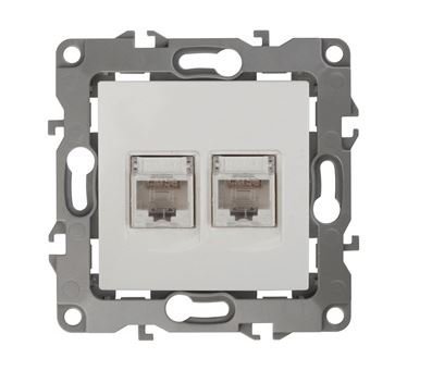 Розетка двойная 12-3108-01 IP20 2XRJ45 серия 12 белый ЭРА (Б0014729)