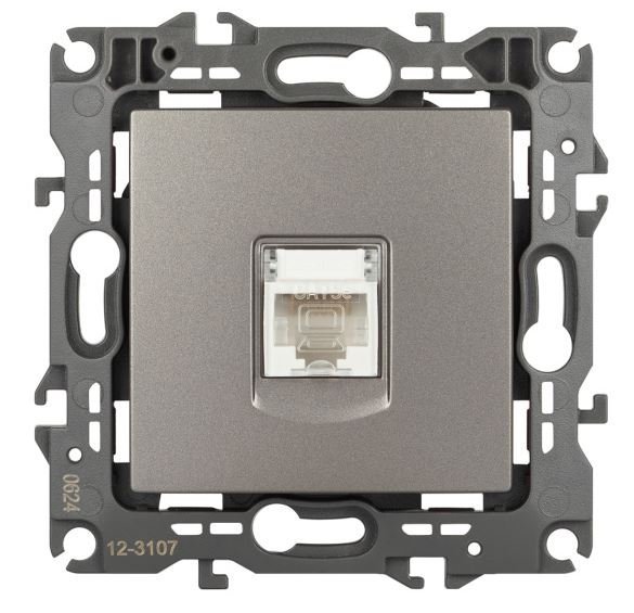 Розетка RJ45 12-3107-16 серия 12 титан ЭРА (Б0065716)
