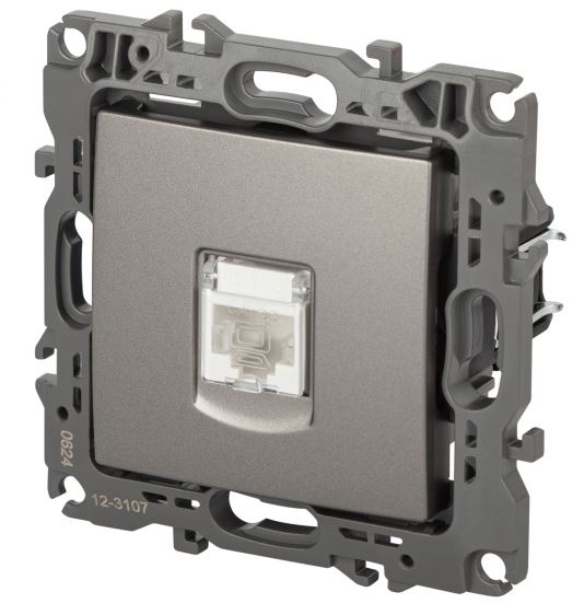Розетка RJ45 12-3107-16 серия 12 титан ЭРА (Б0065716)