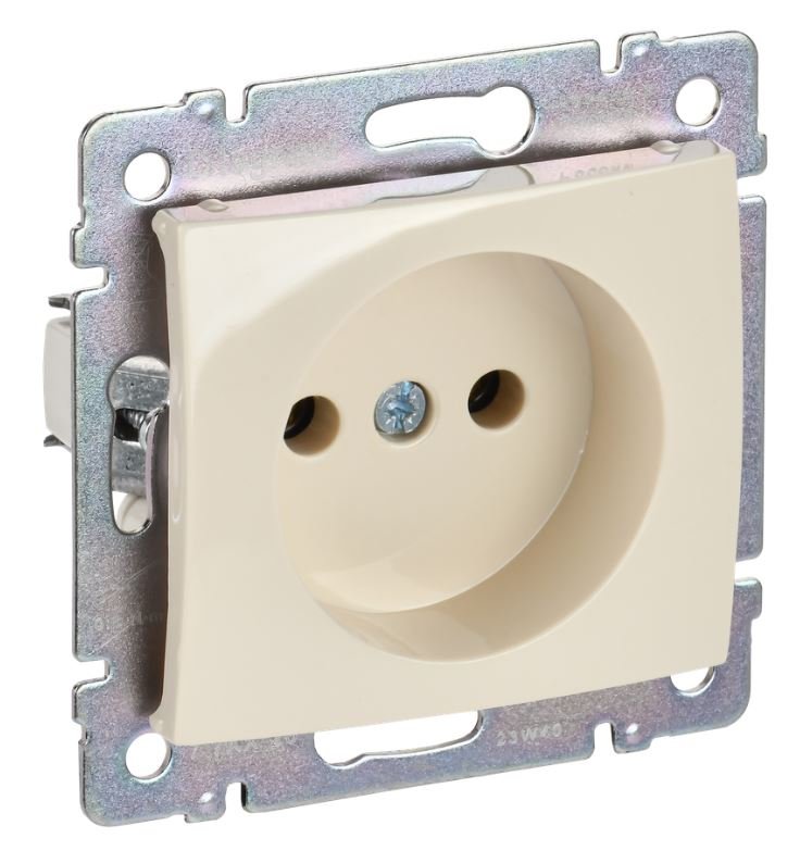 Valena DIY розетка 1-местная без заземления без защитных шторок, скрытой установки, слоновая кость (695611)