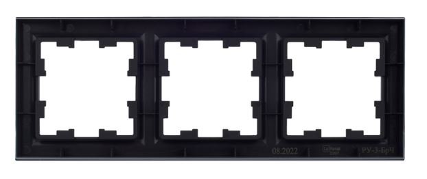 Рамка 3-местная РУ-3-БрЧ IP20 черная BRITE (BR-M32-K02)