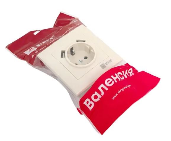 Валенсия Розетка 1-местная с/з 16А кремовая с защ. штор. с 2 USB 2,1А (EWR16-028-20-2USB)
