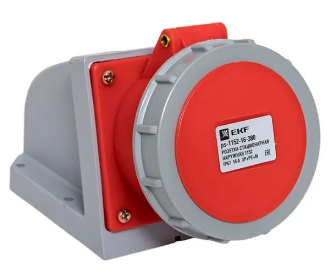 Розетка стационарная наружная 1152 3Р+РЕ+N 16А 380В IP67 PROxima (ps-1152-16-380)