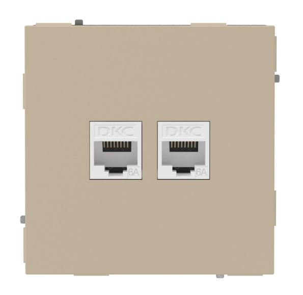 Розетка RJ-45 KANT 6А двойная ванильный марципан (7015674)