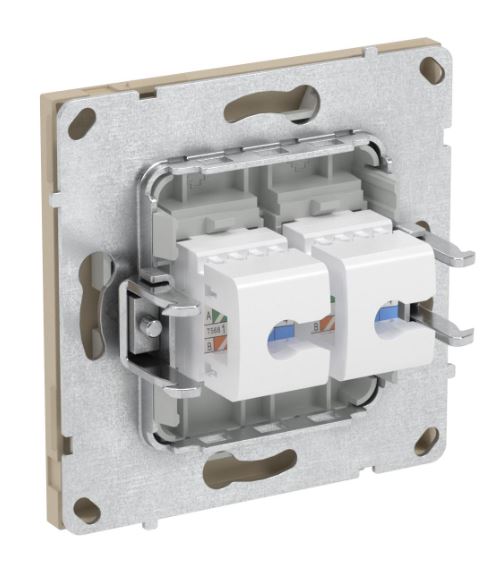 Розетка RJ-45 KANT 6А двойная ванильный марципан (7015674)