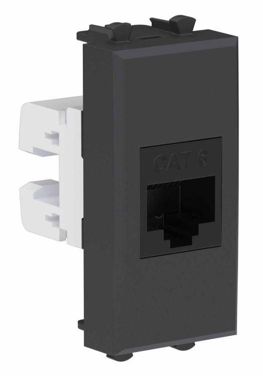 Розетка RJ-45 кат.6 1 модуль Avanti черный матовый (4412691)