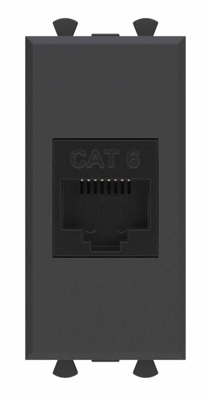 Розетка RJ-45 кат.6 1 модуль Avanti черный матовый (4412691)