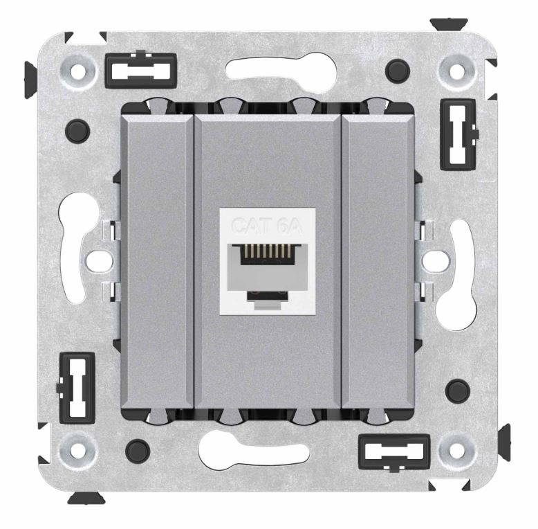 Розетка RJ-45 кат.6А одинарная Avanti закаленная сталь (4404673)