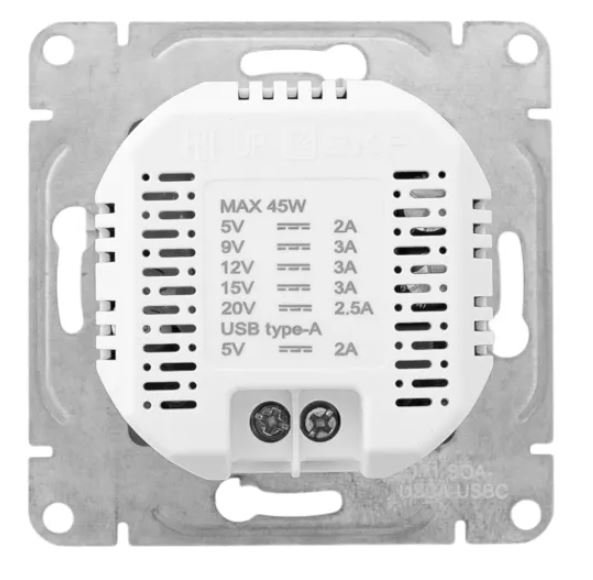 Механизм розетки USB-A+С, алюминий Эпика (UP1-SOA-USBA+USBC)