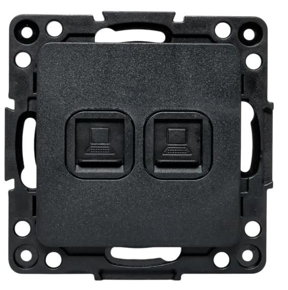 Стокгольм Механизм Розетки RJ-45 2-местной черный (EZK02-035-10)