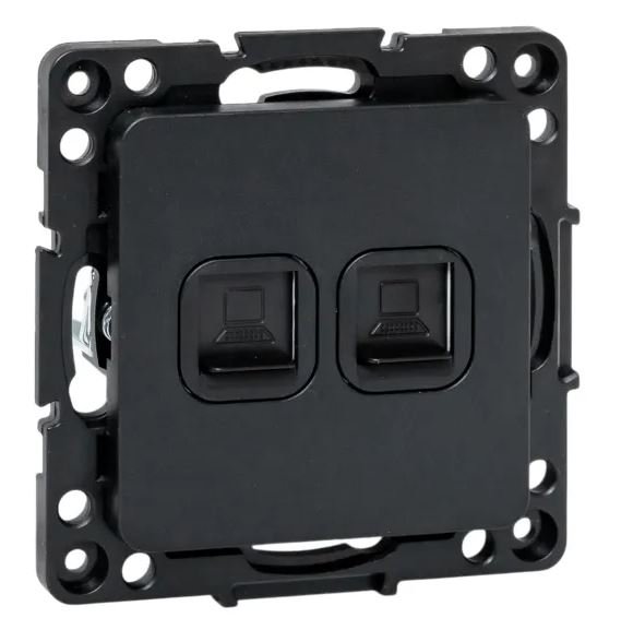 Стокгольм Механизм Розетки RJ-45 2-местной черный (EZK02-035-10)