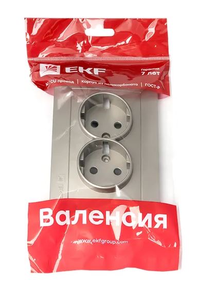 Валенсия Лицевая панель розетки 2-местной с/з 16А кашемир с защ. штор. (ESR16-L-128-40)