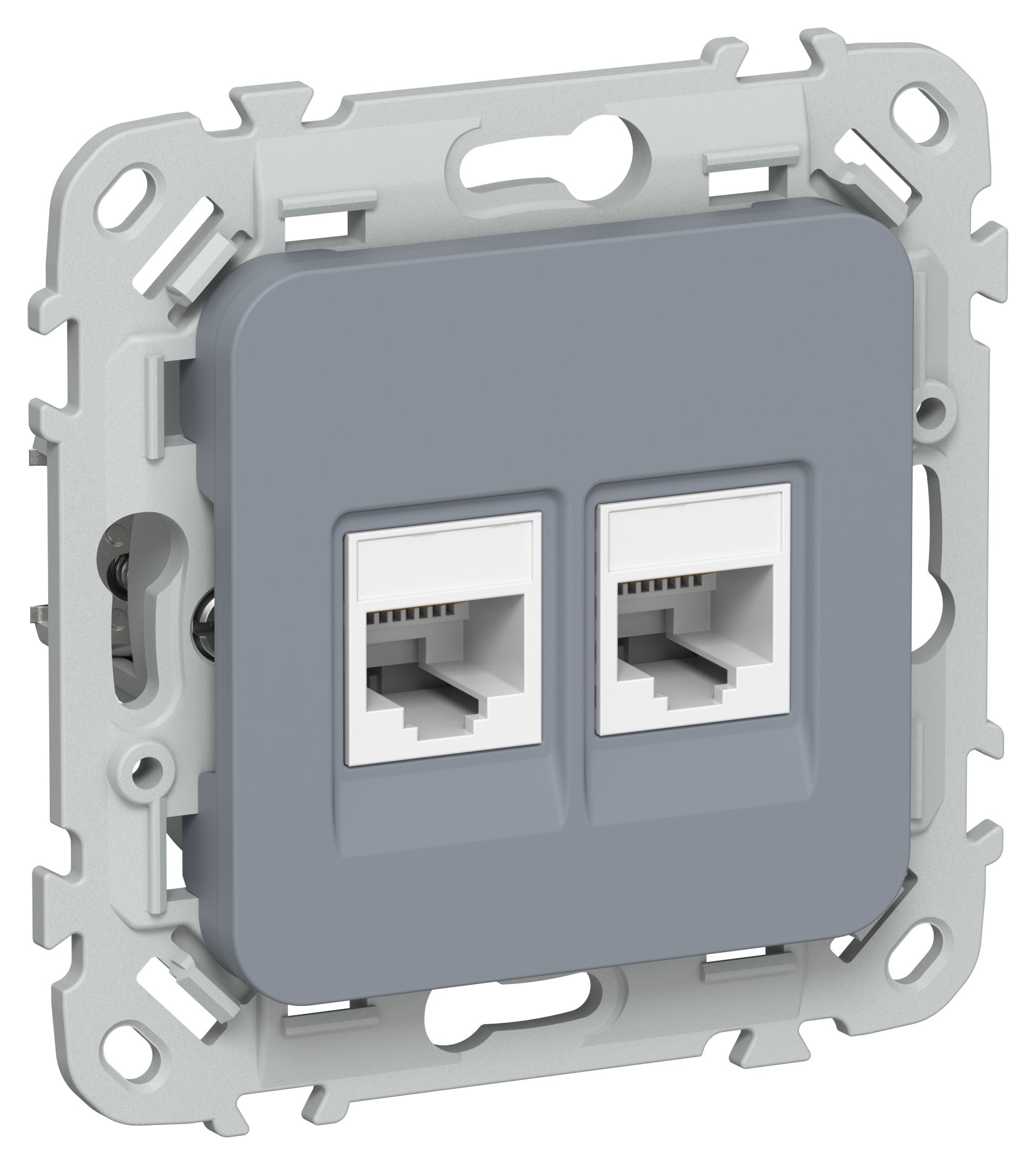 FLITE Розетка 2-местная компьютерная RJ45 кат 5Е UTP РК5е-2-0-ФлМ скрытой установки маренго (FI-K22-1-K35)