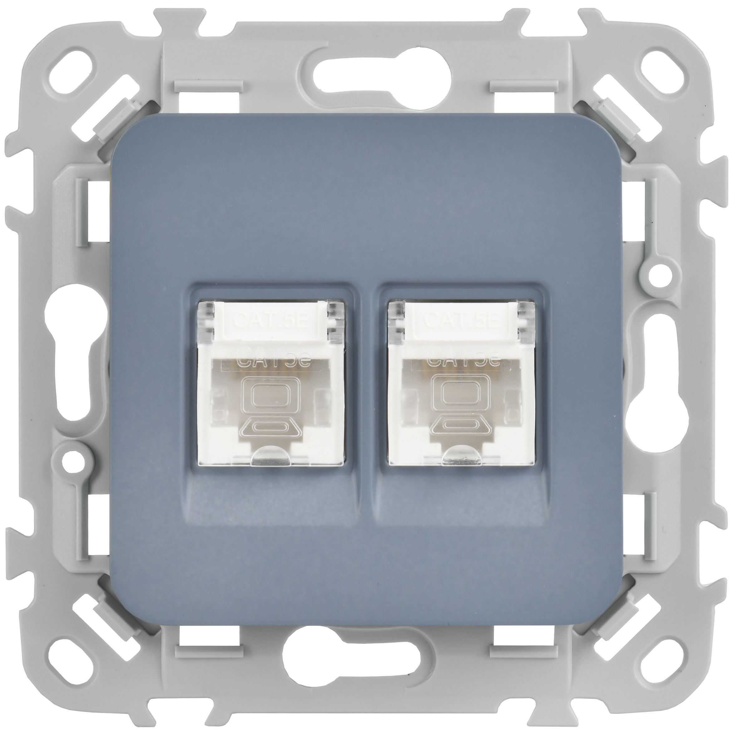 FLITE Розетка 2-местная компьютерная RJ45 кат 5Е UTP РК5е-2-0-ФлМ скрытой установки маренго (FI-K22-1-K35)