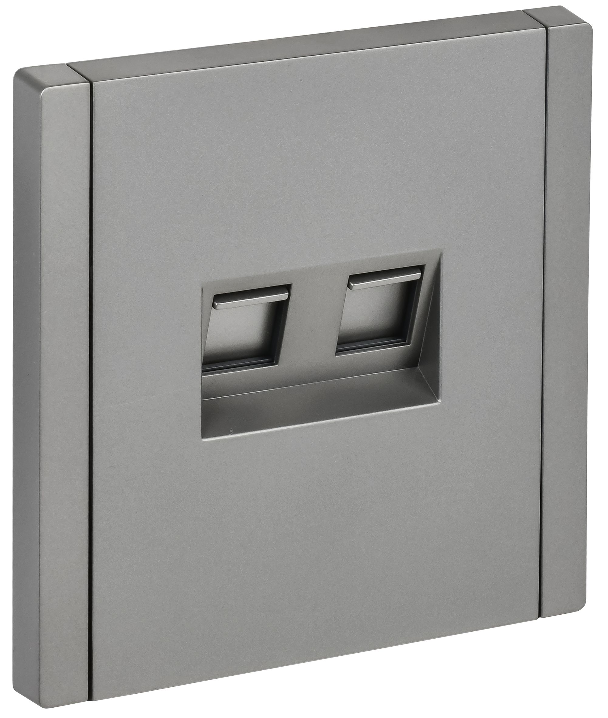 FORTE&PIANO Розетка компьютерная двойная RJ45 кат.6 FP534 скрытой установки сталь (FP-K20-2-K46)