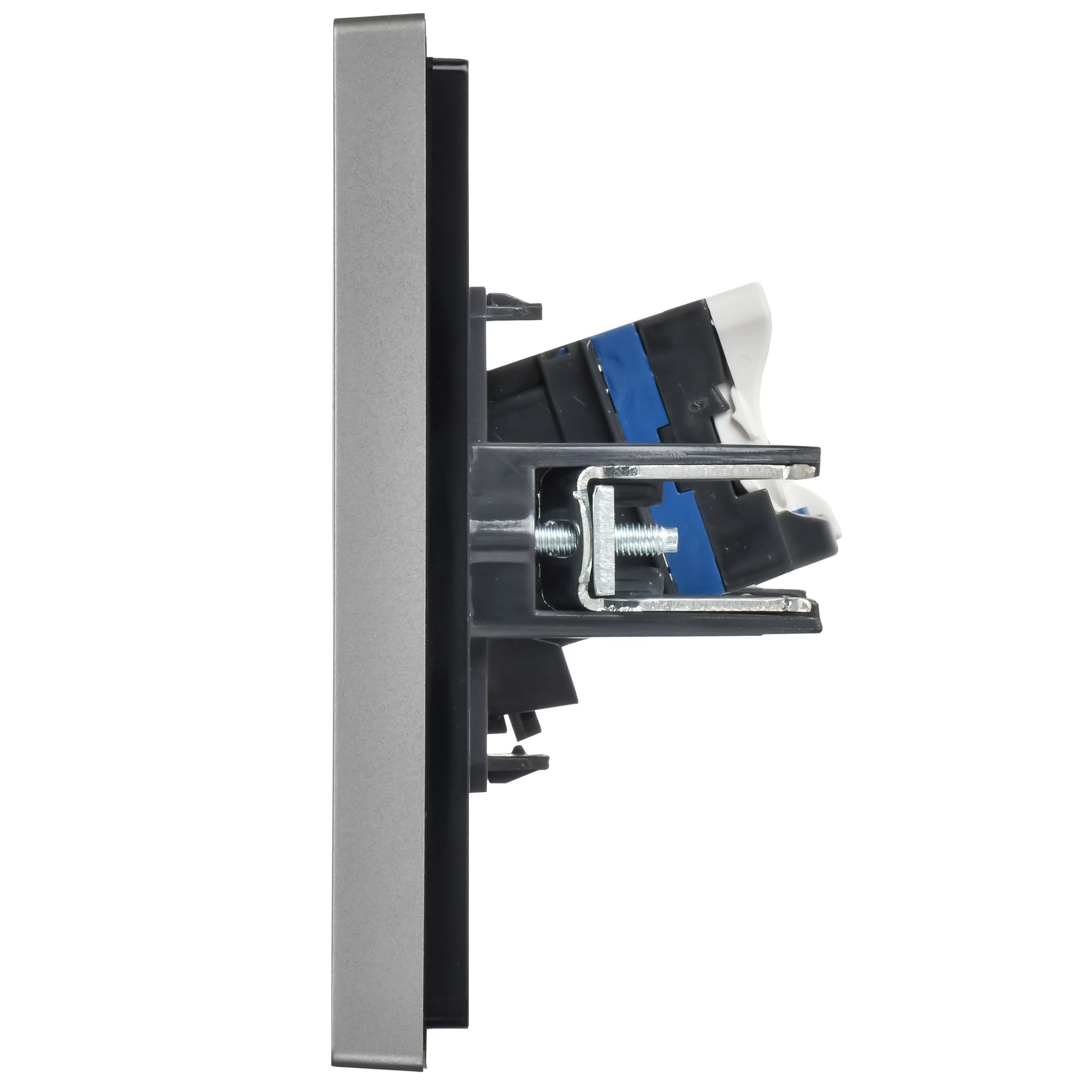 FORTE&PIANO Розетка компьютерная двойная RJ45 кат.6 FP534 скрытой установки сталь (FP-K20-2-K46)