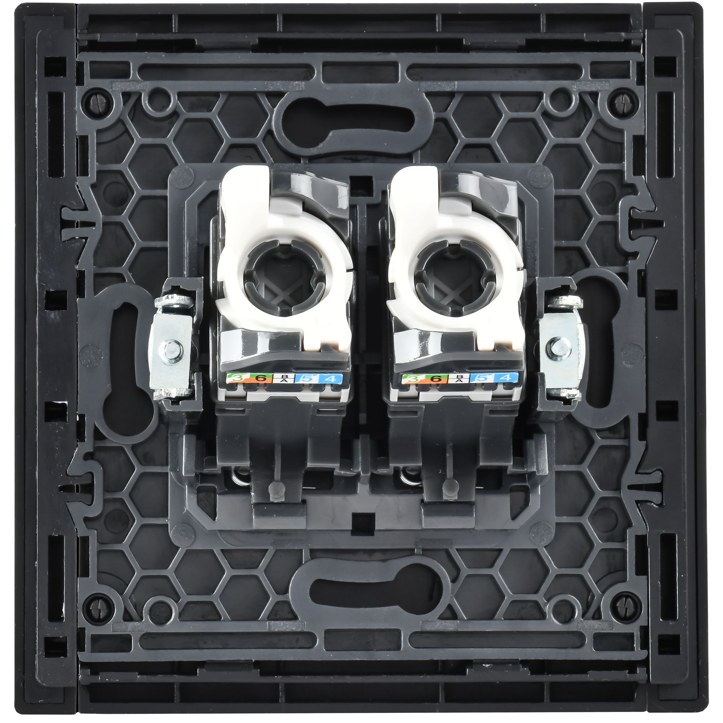 FORTE&PIANO Розетка компьютерная двойная RJ45 кат.5E FP633M скрытой установки металл шампань (FP-K20-1-M-K37)