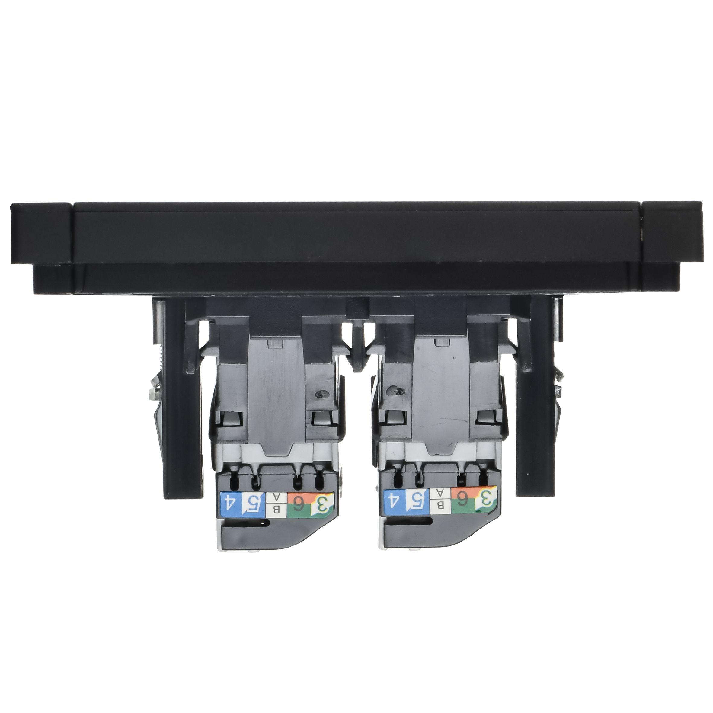 FORTE&PIANO Розетка компьютерная двойная RJ45 кат.5E FP133M скрытой установки металл черный (FP-K20-1-M-K02)