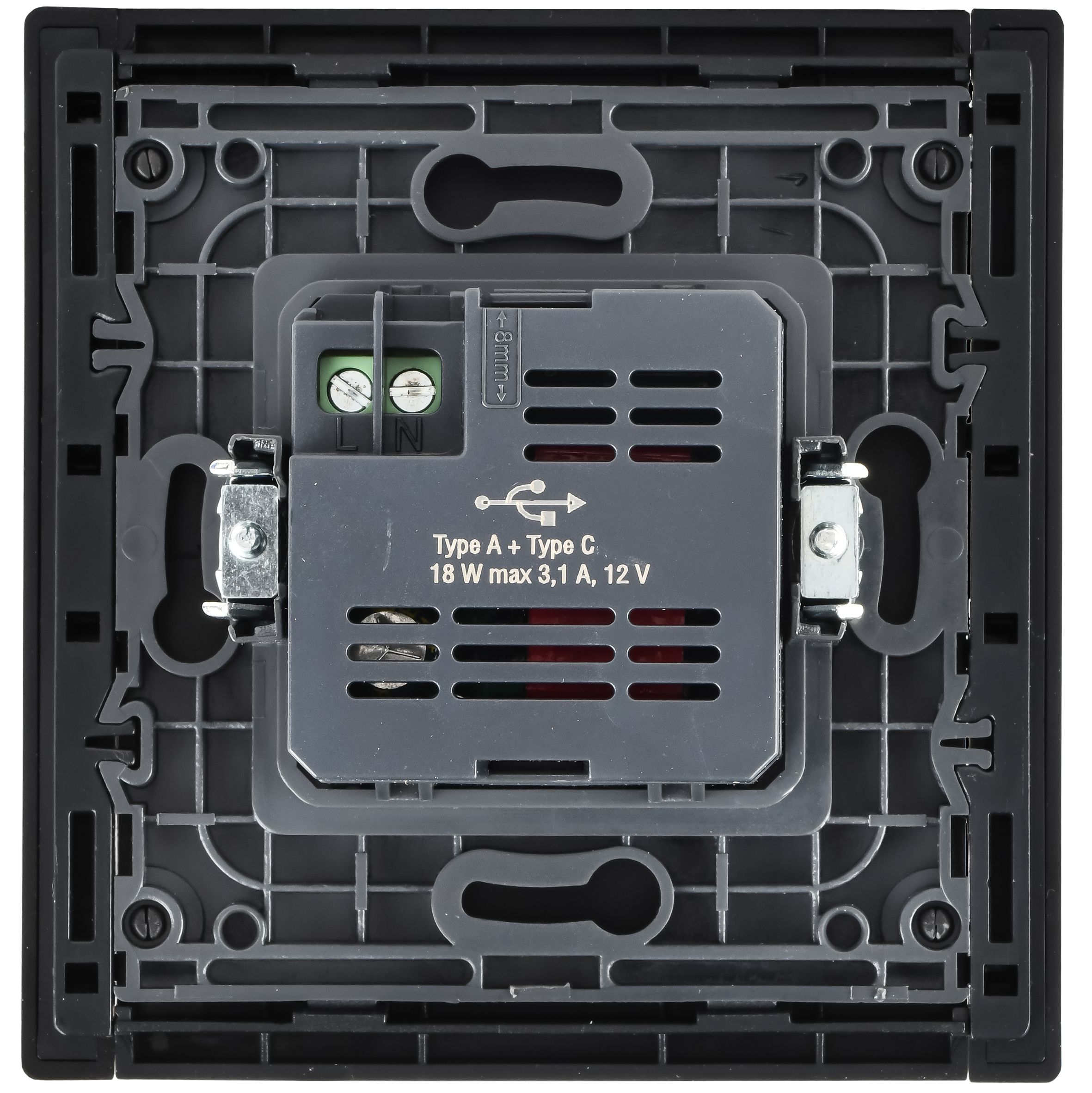 FORTE&PIANO Розетка USB A+C 18Вт FP651M скрытой установки металл шампань (FP-U22-018-M-K37)